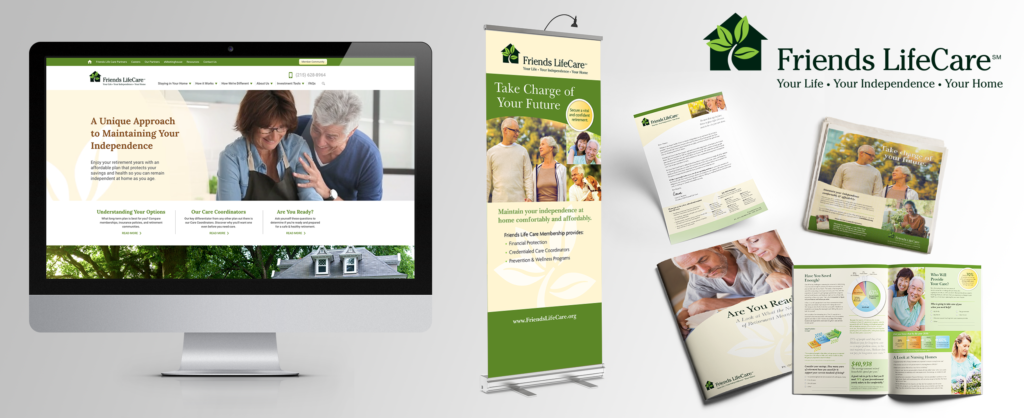 Print collateral and website design for long term care provider in Philadelphia.